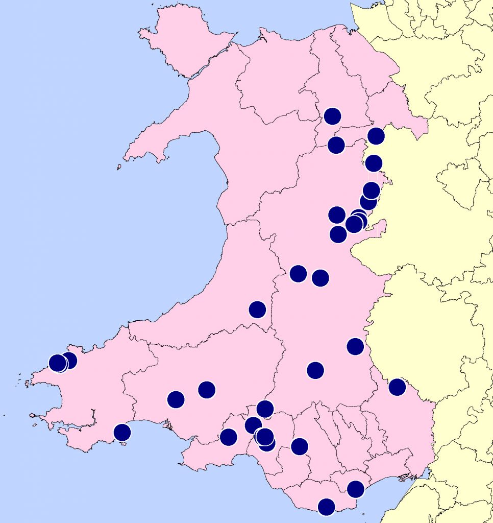 A map of where we have had work this year